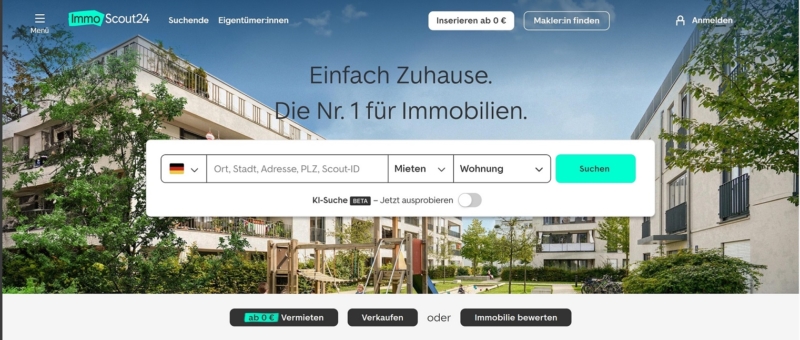 Immobilienscout24 Nr. 1 für Immobilien