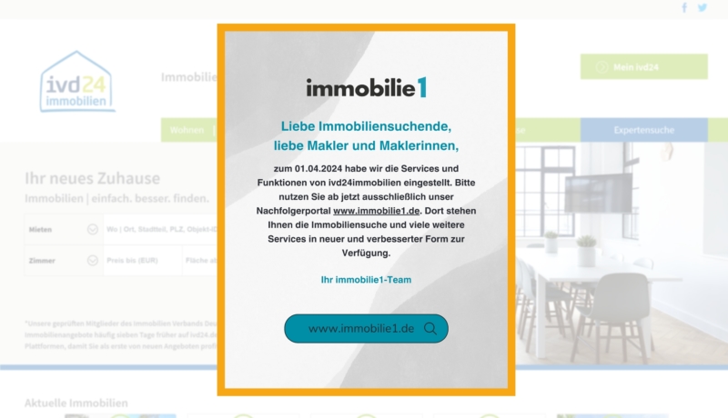 ivd24immobilien wird zu immobilie1.de